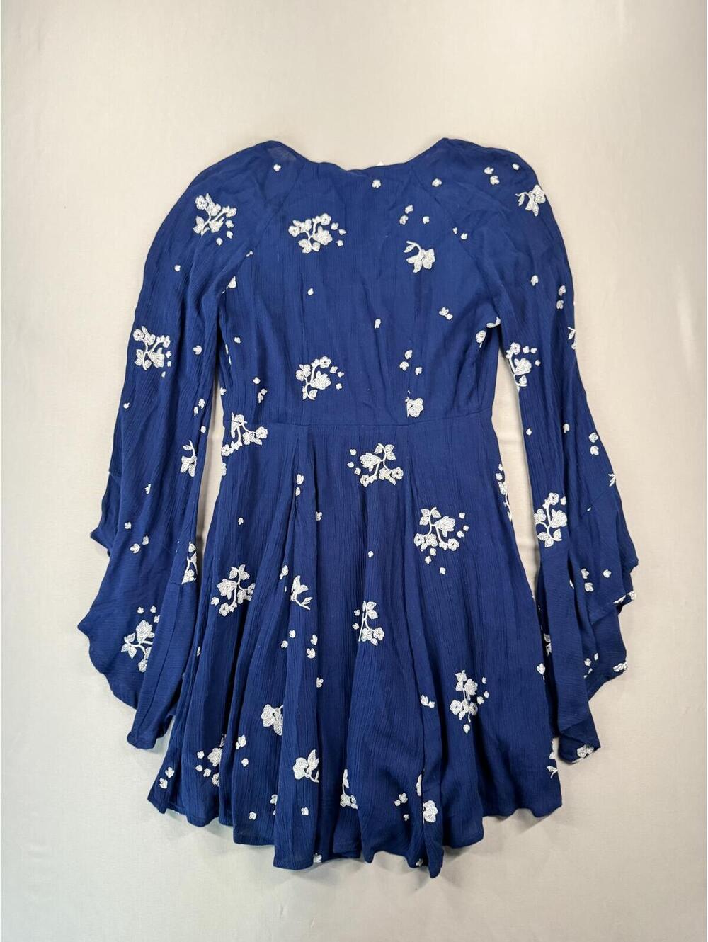 Free People | 0 | Jasmine Embroidered Mini Dress Bell Sleeve - Picture 5 of 6